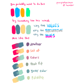 purplekecleon:  i made this to help out someone who was having trouble with palettes and picking colors! maybe it’ll help you guys out too (I hope so anyway) 