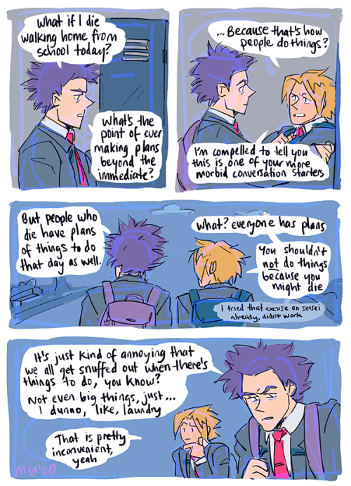 another comic for the “my weird habits stamped onto my favourite bnha characters” series