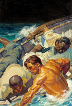 WALTER MARTIN BAUMHOFER (American, 1904-1987) Doc Savage cover illustration, February 1935 Oil on canvas