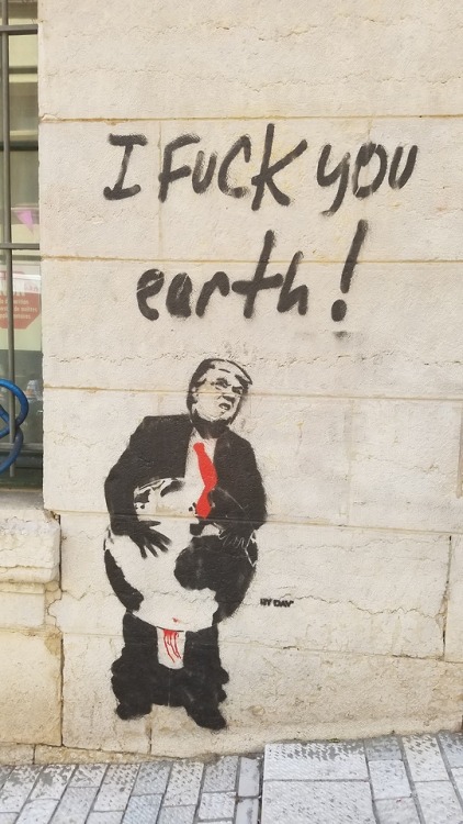 “I fuck you Earth”Seen in Lyon, France