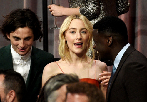 tchalametdaily: Timothée Chalamet &amp; Saoirse Ronan &amp; Daniel Kaluuya 90th Annual Academy Award