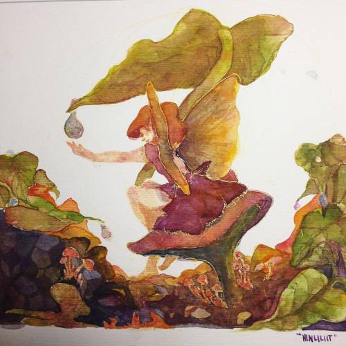 Here is a lil fairy at the dead of the night. I finished an A3 sized page! I&rsquo;m pretty happ