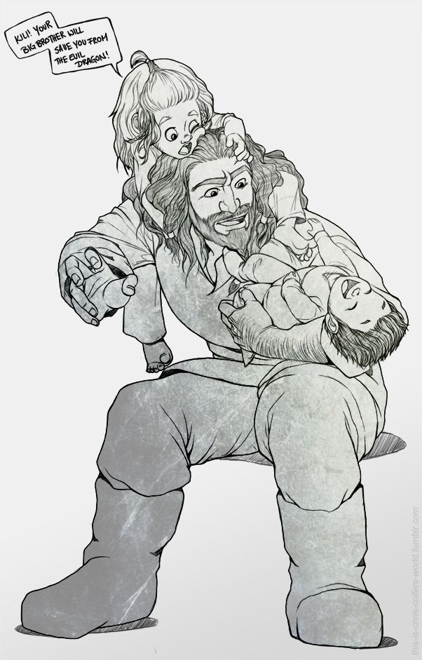 gracefulwhovian:  Uncle Thorin is playing with his nephews.  