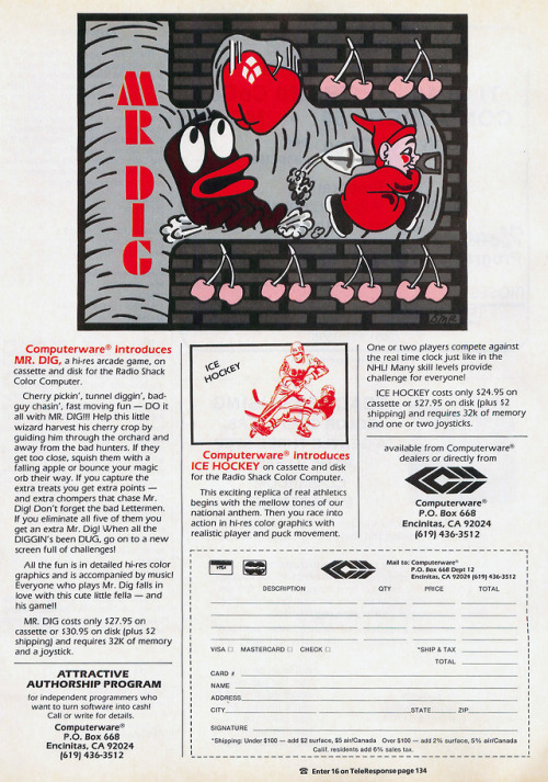 retrocgads:USA 1984 Mr. Dig (Computerware - TRS-80)