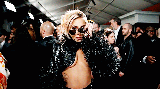 mother-gaga: Lady Gaga arrives at the 59th GRAMMY Awards at the Staples Center on