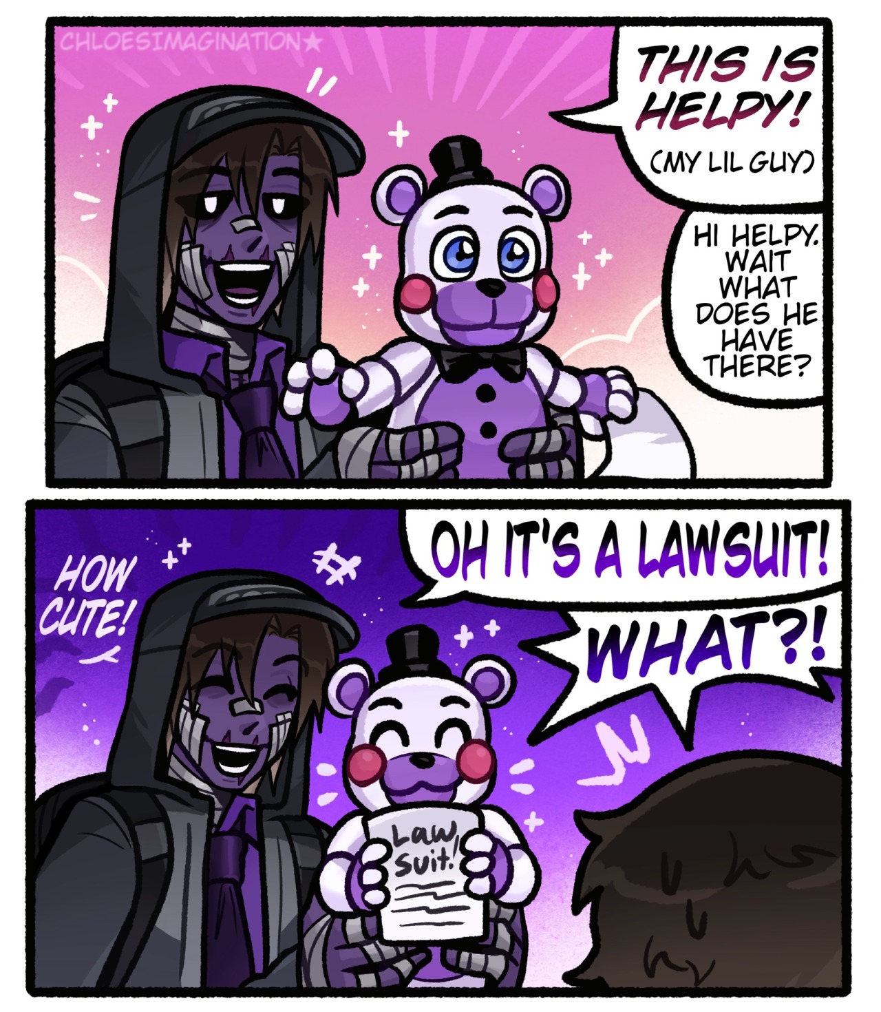 Chloesimagination — Michael shows FNAF movie Mike his son,,
