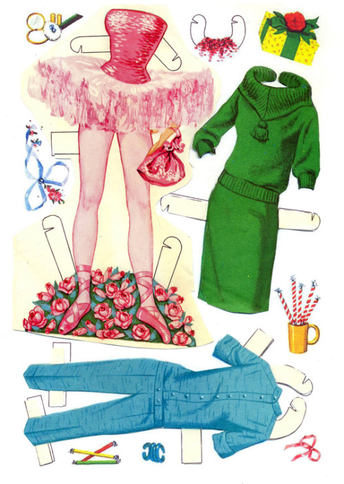 vintagegal:  Barbie and Ken paper dolls, 1962