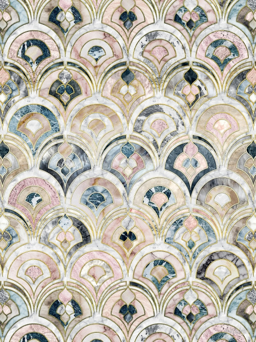 edhellin:Art Deco Marble Tiles in Soft Pastels by micklyn