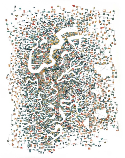  « Systematic traces » Drawing watercolor _ paper 30x22in / 75x55cm _ Fabrice Clapiès _ 2017