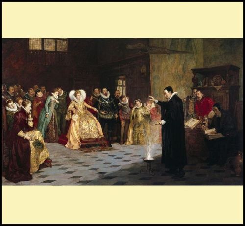 This Victorian painting has a big secret, only recently revealed when it was x-rayed. John Dee perfo