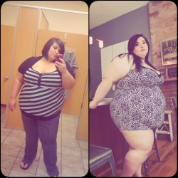 ssbbwkiyomi:  Before and after! Check out my fatty shenanigans @ Clips4sale.com/104098  Love the short skirt