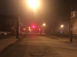 My street is creepy af at 2:09am. Not a soul in sight. Just the late night fog that always seems to roll in at this time.