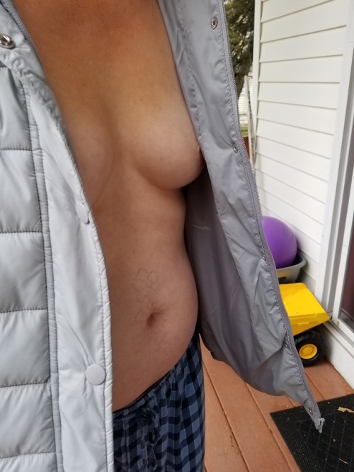funcouple23: Reblog to have open coat pic sent in PM!! #wife #tits #hot #nipples