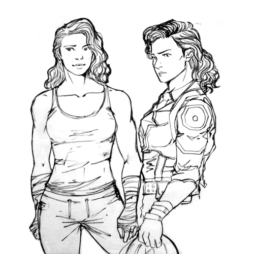 senorito-belivet: A small sketch of (a bit muscular c: ) Peggy Carter because, I want to remind you 