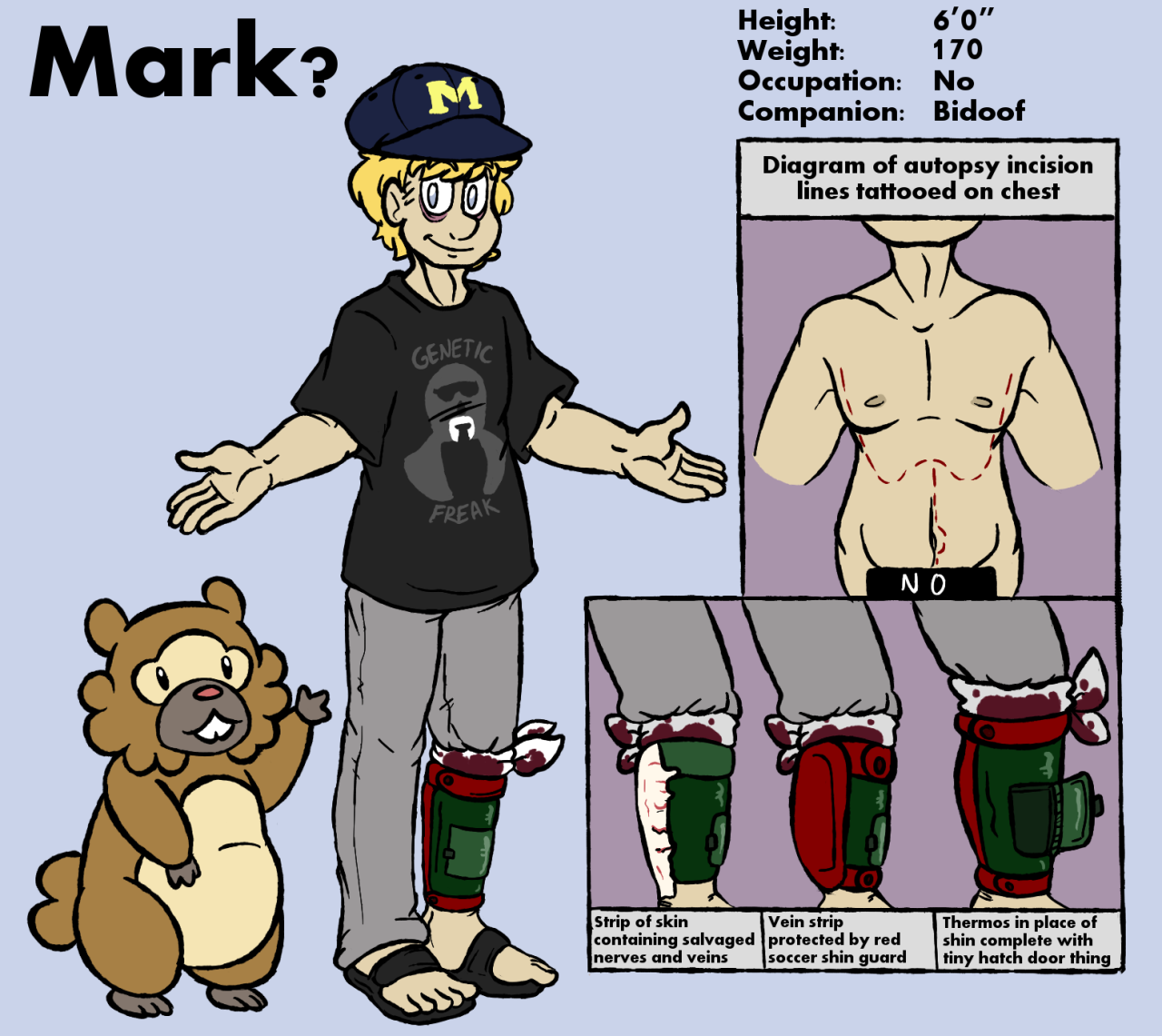  commission for my friend matt of his character Mark? he has a thermos for a leg
