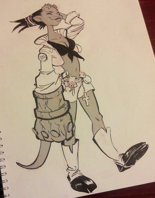 kinopia:  Inked a Hellgirl and quickly screentoned her! First time doing this process, t’was fun~ 