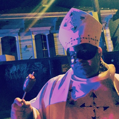 &ldquo;#pope with #corndog&rdquo; &mdash; #chewbacchus #marigny #bywater #neworleans