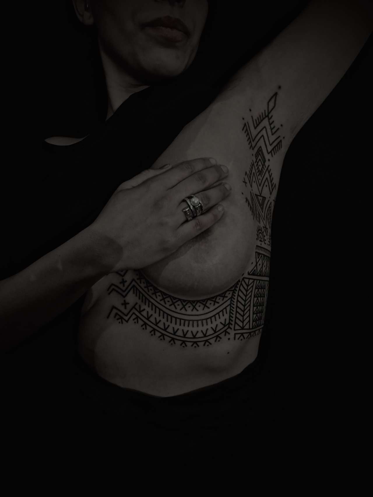 guyletatooer: Begining ! Some free hand on Samia from Montreal  Saved Tattoo Brooklyn