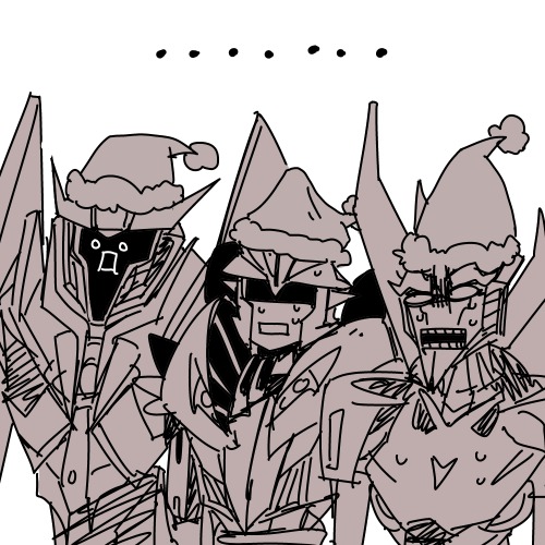 coralus:  Part 2 of my Christmas gifts for my friends! ー(゜0゜*)ﾉ milagrosen & judusart!!  I lost an idea for Judus’ Christmas gift and end up drawing Prime Megatron shouting like “MY FELLOW DECEPTICONS!! IT’S MEEREEH CHRESTMAAAAAAS