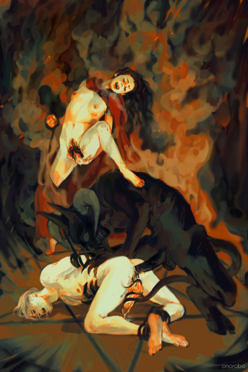 onorobo:  This was the illustration I did for HamletMachine’s erotic occult artbook, Coven.  Supplies limited and going quickly. Thank you for inviting me, hamlet. ♡ 