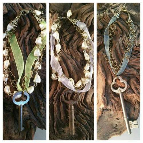 All 3 bracelets listed on the site! Link in bio! #jewelry #jewelrydesign #steampunk #antiquekeys #br