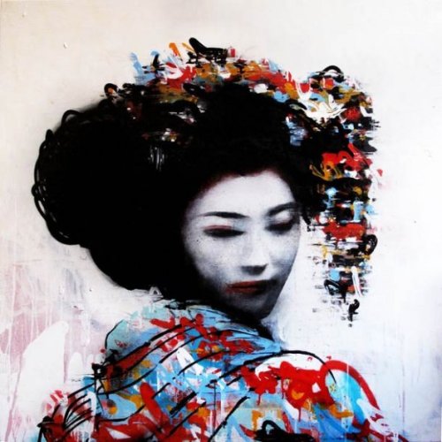 nightofmisty:  Geisha Street Art. 