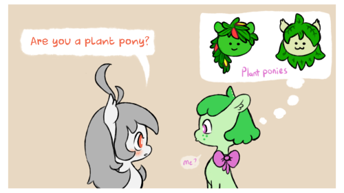 ask-snewpea:Snew Pea: I do really admire them, I wish I was a plant pony! ; a ; @ask-laichi @askthegardenponies @askflowertheplantponi x3 <3