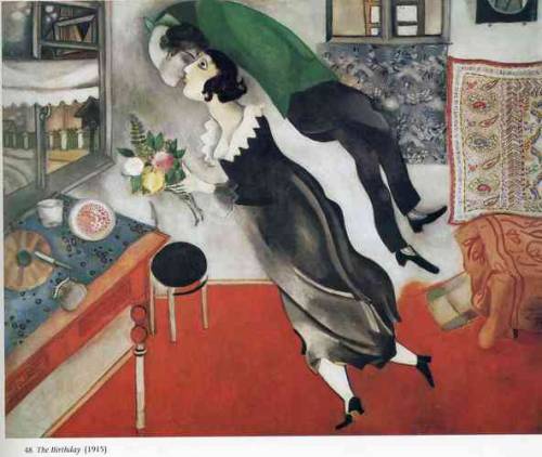 artist-chagall: The Birthday, 1915, Marc ChagallMedium: oil,canvas