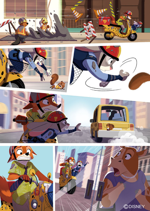 A few interior art  for the Graphic Novel of Zootopia.