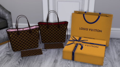 LV NEVERFULL TOTE + POCHETTE (DAMIER EBENE) Comes with two different lining options (Rose Ballerine 