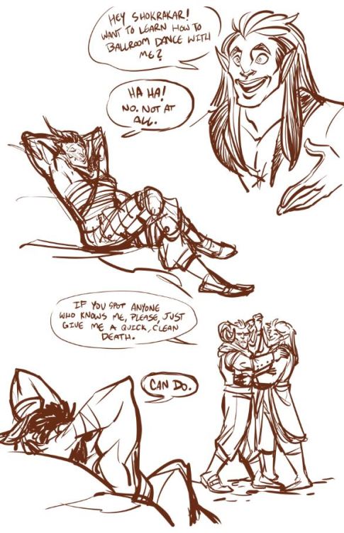 coelasquid:Adaar learns proper formal ballroom dancing because Kaariss wanted to round out his wheel