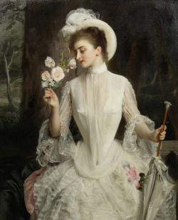 Books0977:  An Elegant Bouquet (1886). Gustave-Jean Jacquet (French, 1846-1909).