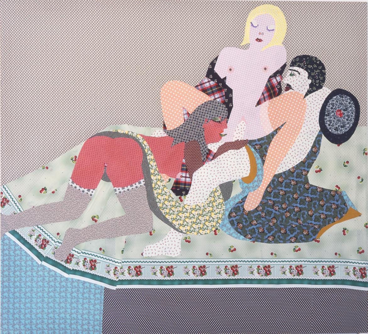 ymutate:  Lara Schnitger, Neuken in de Keuken, 2006, fabric, wood, 155 x 173 x 3 cm