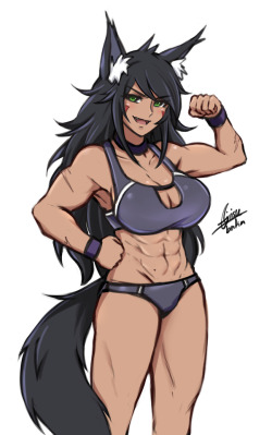 airisubaka:  Meet my wolf girl OC, Vera.