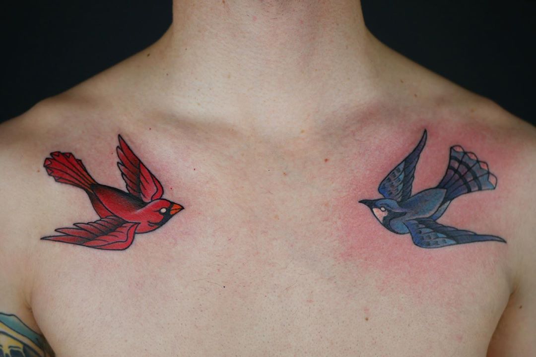 Read Street Tattoo Parlour  fresh blue jay healed cardinal by Violet   Facebook