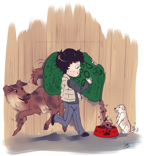 barrocco:  I forgot Winston and the little white/brown dog last time I drew Will and his canine frie