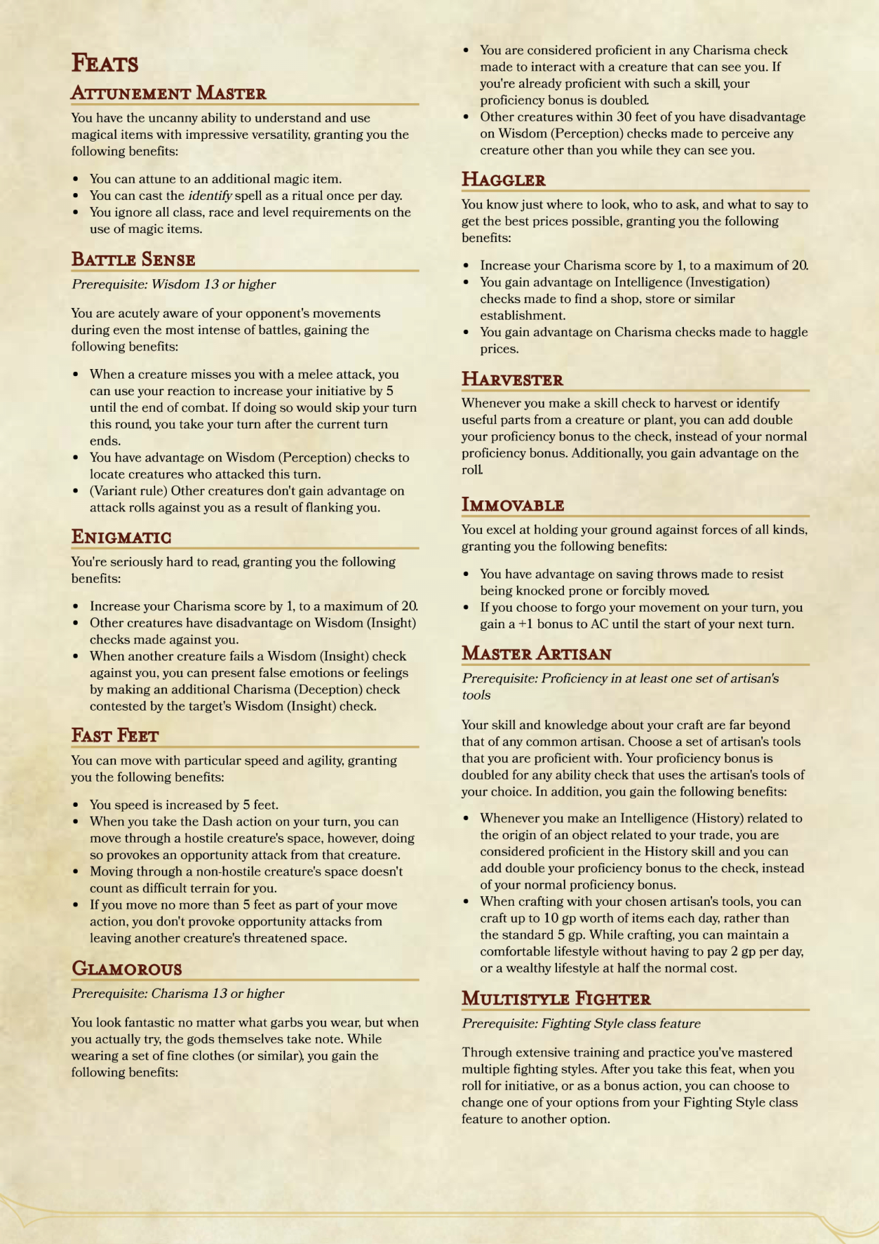 homebrew feats 5e