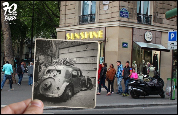 jedavu:Nostalgic Then-And-Now Photographs Show The Liberation Of Paris From Nazi
