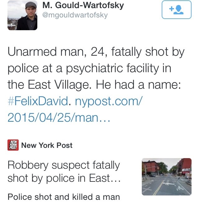 aiffe:  iwasateenagefaery:  uarhi:  krxs10:  NYPD KILLS ANOTHER UNARMED MENTALLY