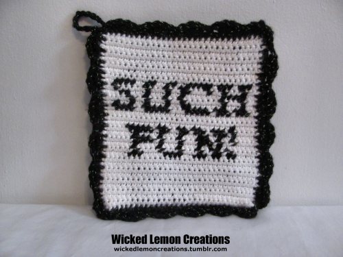 Crochet - Miranda Inspired &ldquo;Such Fun!&rdquo; PotholderThis potholder is, what I call, SUCH FUN