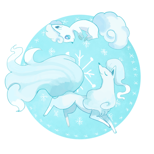 nyareung:  얼음 식스테일과 나인테일! Alolan Vulpix and Alolan Ninetales