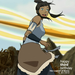 korranews:  Three years ago today, on April 14th, 2012, The Legend of Korra officially premiered on television, winning our hearts and changing our lives forever with its stunning atmospheric evolution of the Avatar world, raised stakes of mythological