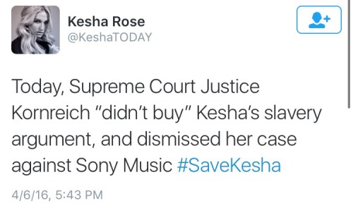krxs10: !!!!!!! BREAKING NEWS !!!!!!! A New York judge on Wednesday decimated Kesha’s lawsuit 