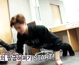 yixingsosweet:  evolution of suho’s push ups