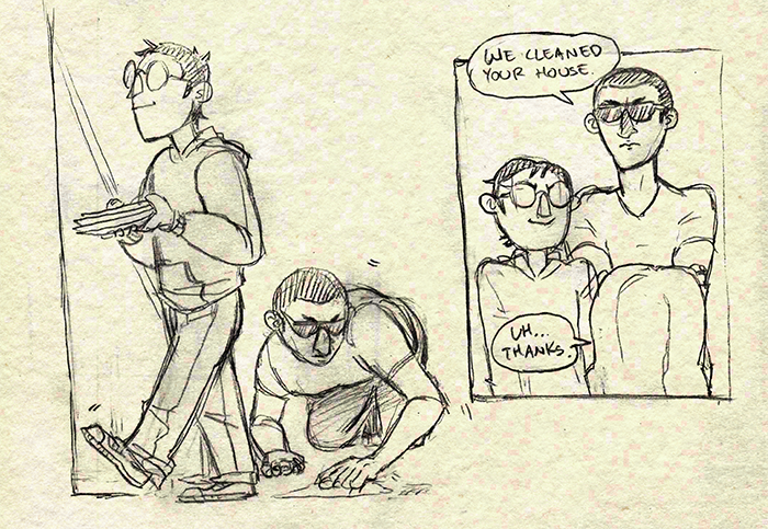 kibsscribs:  A bunch of comics I drew about the goofy shit that happened at my birthday
