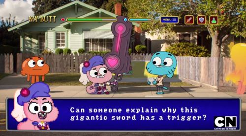 enrique262:  “But Enrique, how come you love The Amazing World of Gumball so much?”For stuff like this, an episode solely devoted to parodying classic Final Fantasy games and JRPG’s in general.From the recently leaked “The Console”.