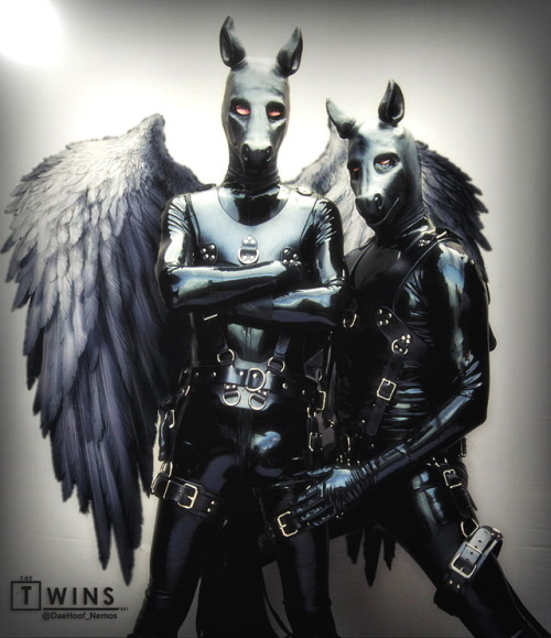 latex-saddle-ponies:Do not fear what may flutter in the darkness. For it may be covered in latex, leather, and approach on the echoes of hoofbeats. 