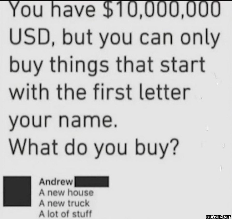 What would you buy?   You...