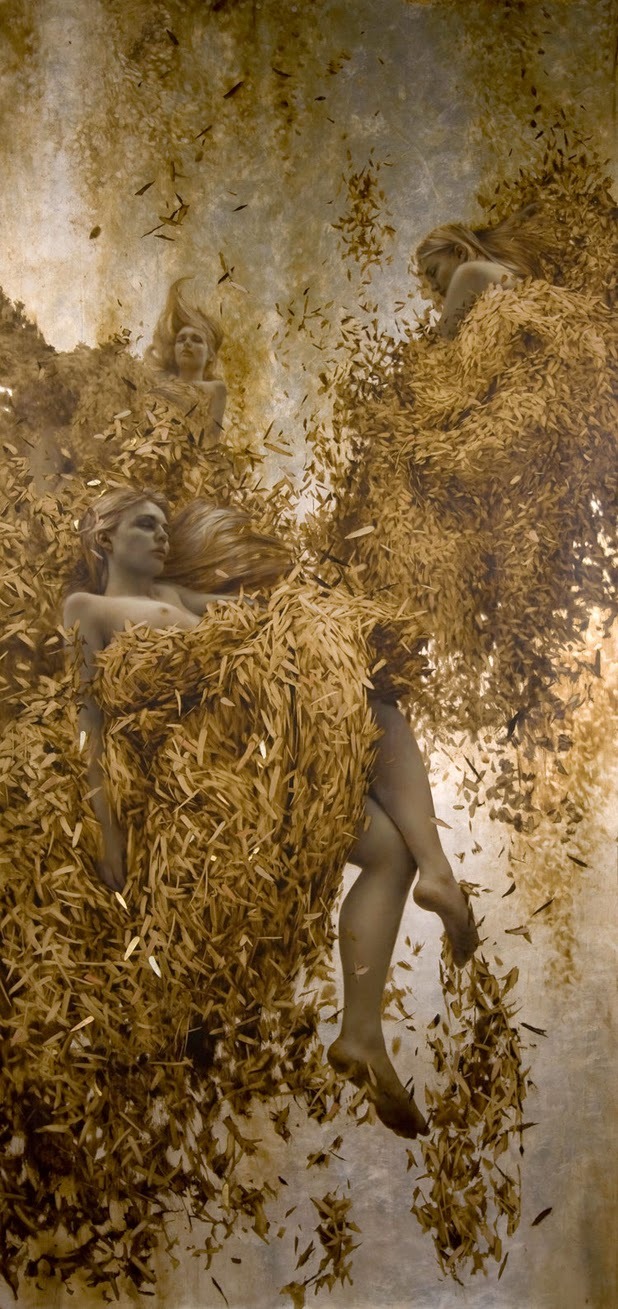 nevver:  Oil and gold leaf, Brad Kunkle