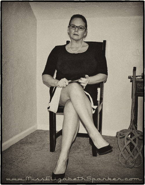 spanked2realtears:The lovely Miss Elizabeth! Robbie hated when his parents left him in care of Aunt 